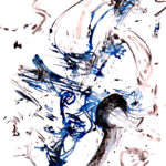 Crescendo in Blau | 2015 | Aquarell, Reisskohle | 67 x 50 cm