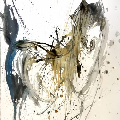 Pferde 1 | Mixed Media auf Papier | 50 x 65 cm | 2018