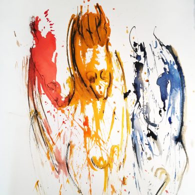 Pferde 3 | Mixed Media auf Papier | 50 x 65 cm | 2018